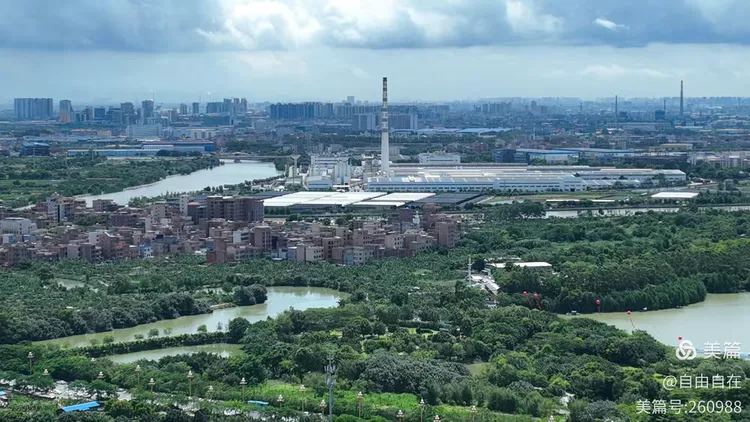 航拍东莞麻涌镇
